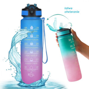 Fles 1L Blauw/Roze